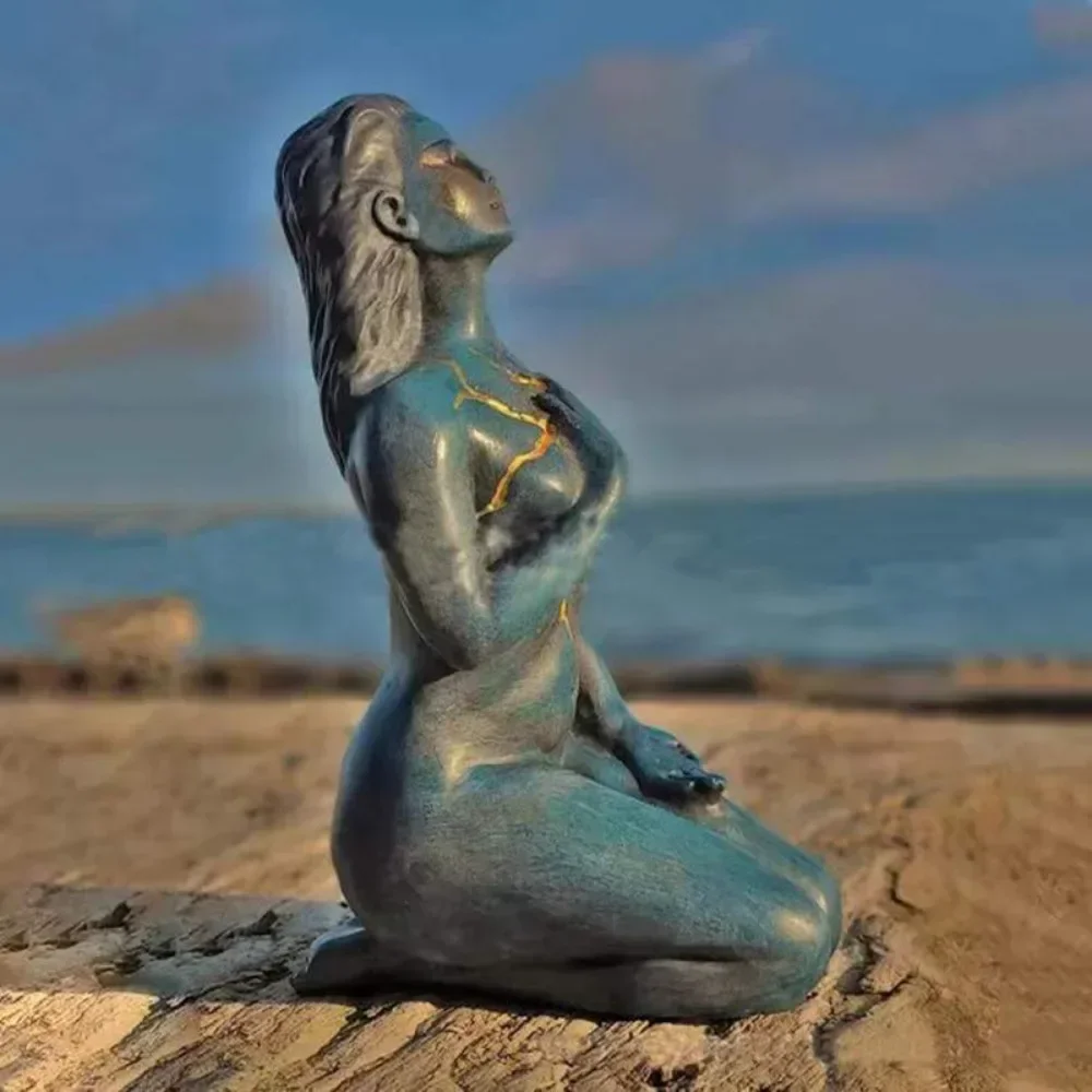 Self-Love-Healing Goddess Resin Statue Desktop Cure Goddess Sculpture Handicraft Ornaments Friends Gift Home Decor
