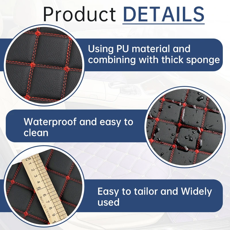 

45/90x160cm Quilted PU Leather Fabric Car Interior Seat Cushion Cloth Embroidered Plaid Sponge Padding Fabrics Sewing Material