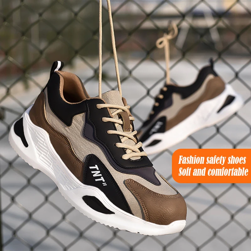 Men Foot Protection Four Seasons Safety Shoes Are Light Comfortable Steel Toe Cap Anti-piercing Industrial Outdoor Work Shoe