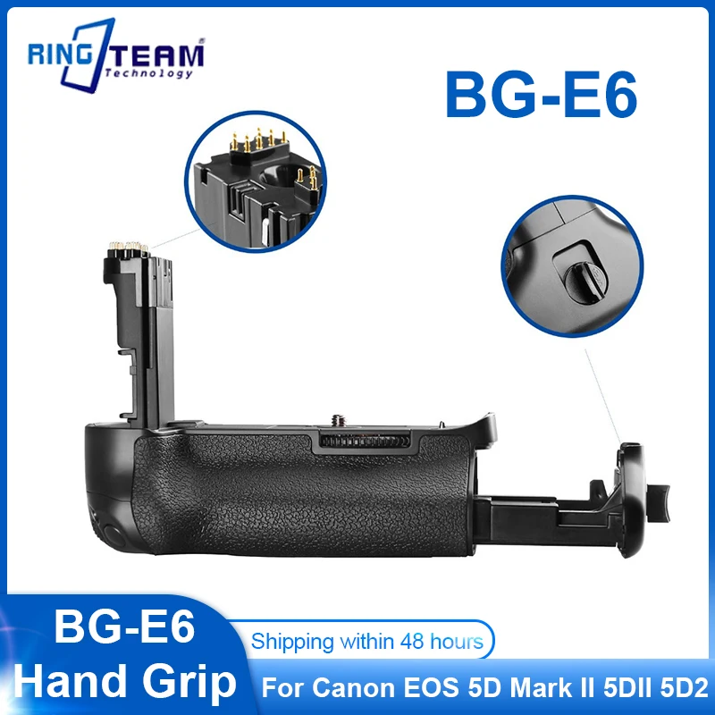 

Camera Vertical Battery Grip (Replacement for Canon BG-E6 Grip) For Canon EOS 5D Mark II 5DII 5D2 Work LP-E6 Battery BG E6