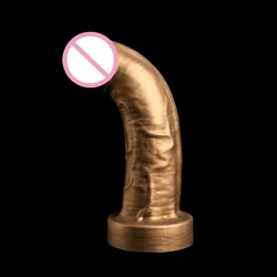 JYBL Curve Dildo with Suction Cup for Menwomen Masturbate Anus Stimulate sexy gold Fantasy Cock Animal Penis Sex Shop