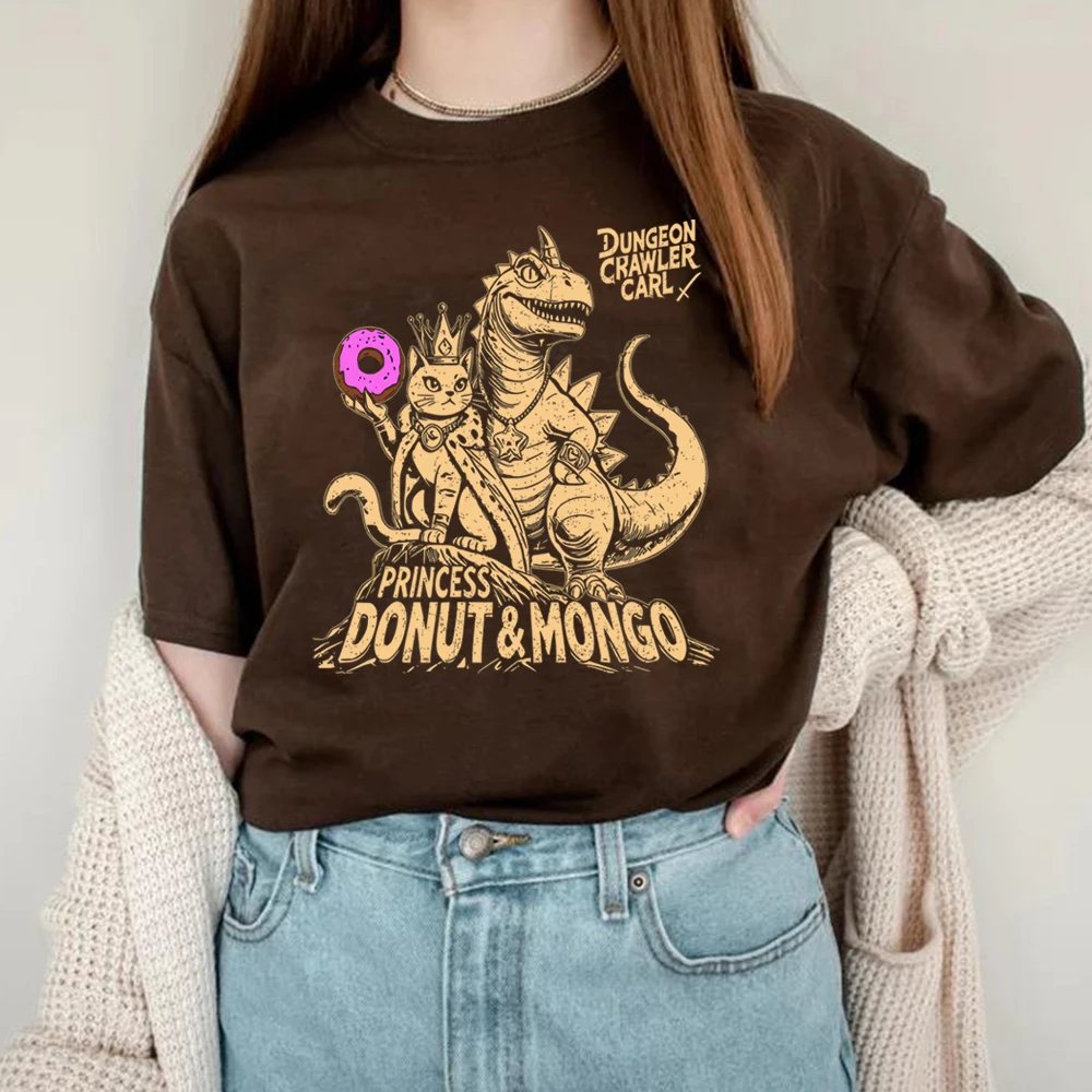 Donut and Carl Tee LitRPG BookTok Book Inspired Shirt Princess Donut Mongo Shirt Dungeon Crawler Carl T-Shirt Trendy Retro Tops