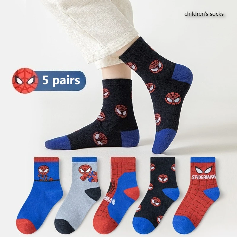 Neue Cosplay Kostüme Anime Baby Socken Spinne Cartoon Anime Hero Baumwolle Jungen Rohr Socken Kinder Herbst Winter Kinder Cartoon Socken