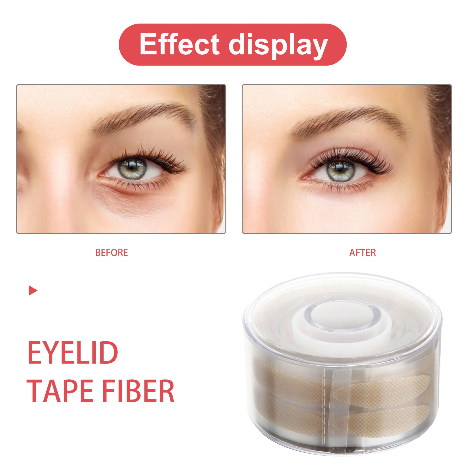 

600 Pcs Double Eyelid Sticker Skin Color Invisible Tape for Eyeshadow Hooded Makeup Women Eyelid Fiber Natural Look