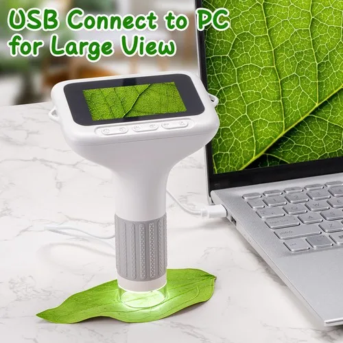 Microscope numérique de 3 pouces pour enfants, grossissement HD 1000X, batterie rechargeable intégrée de 1000 mAh, microscope électronique LCD portable, jouet scientifique éducatif STEM pour enfants, laboratoire scolaire