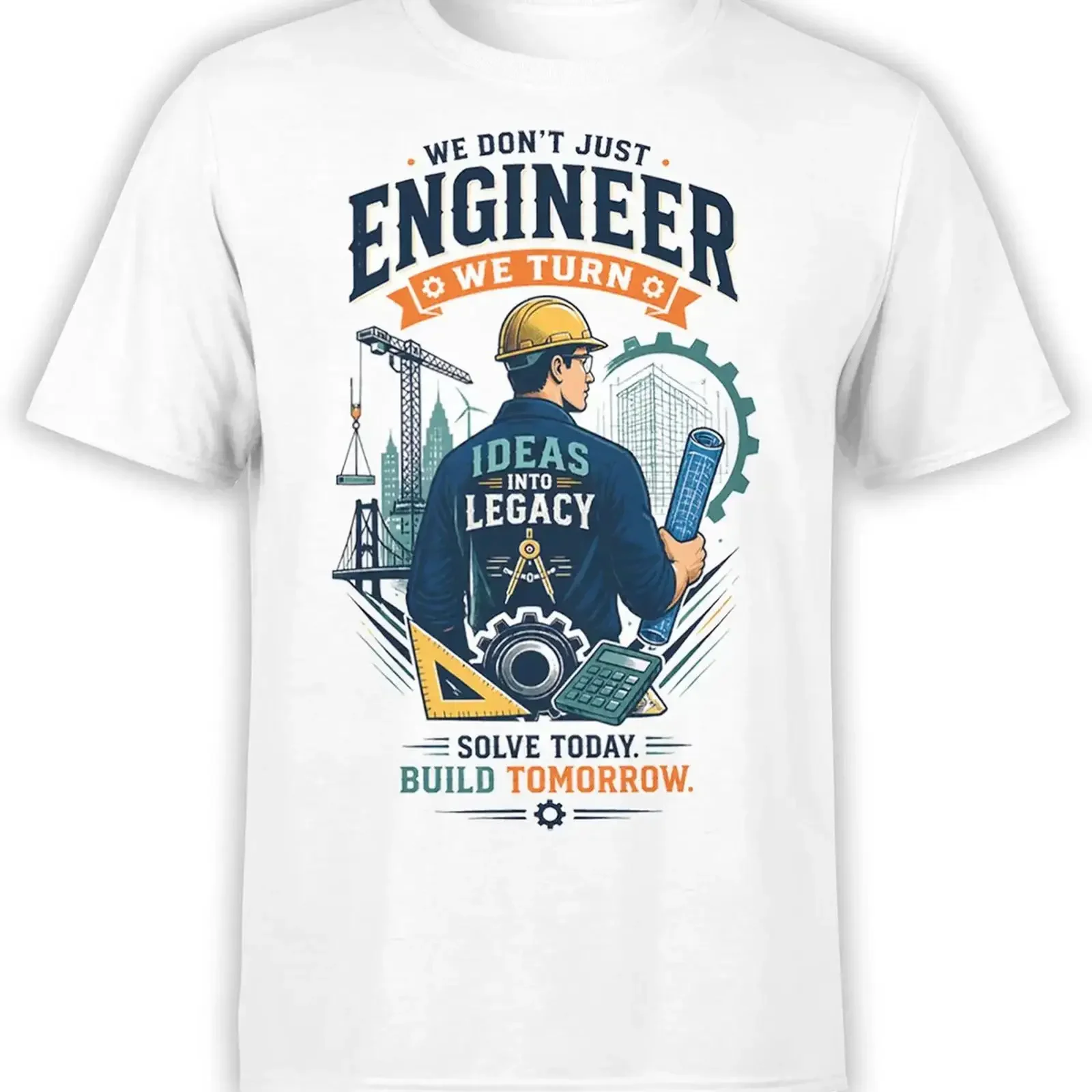 T-shirt d'ingénieur Blueprint Legacy, image 1 sur 4, vintage, délavé, légèrement unisexe, idéal pour un usage quotidien, homme, polyvalent, décontracté