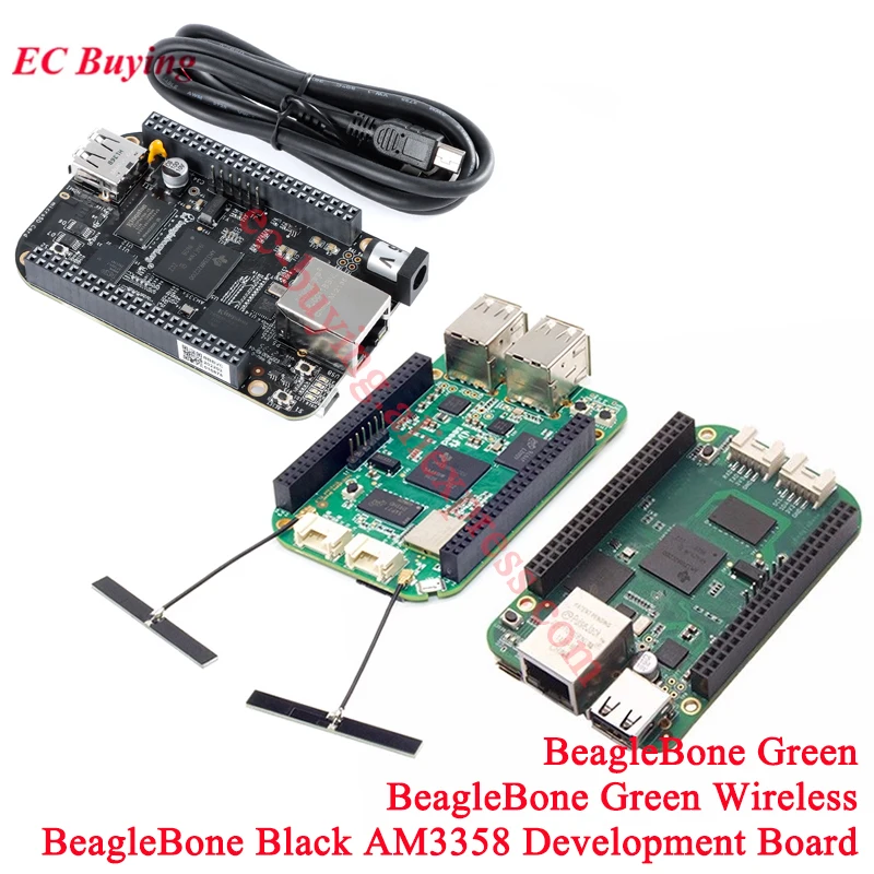 

BeagleBone Black AM335x AM3358 Development Board Module BeagleBone Green Wireless WiFi BLE Cortex-A8 BB-Black Rev.C 5V 512MB