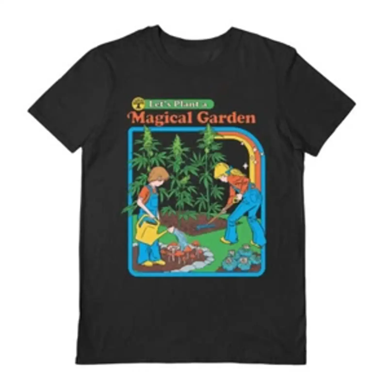 Steven Rhodes Magical Garden T Shirt vintage Washed Comfortable fashion Breathable Casual homme Stretched Slightly