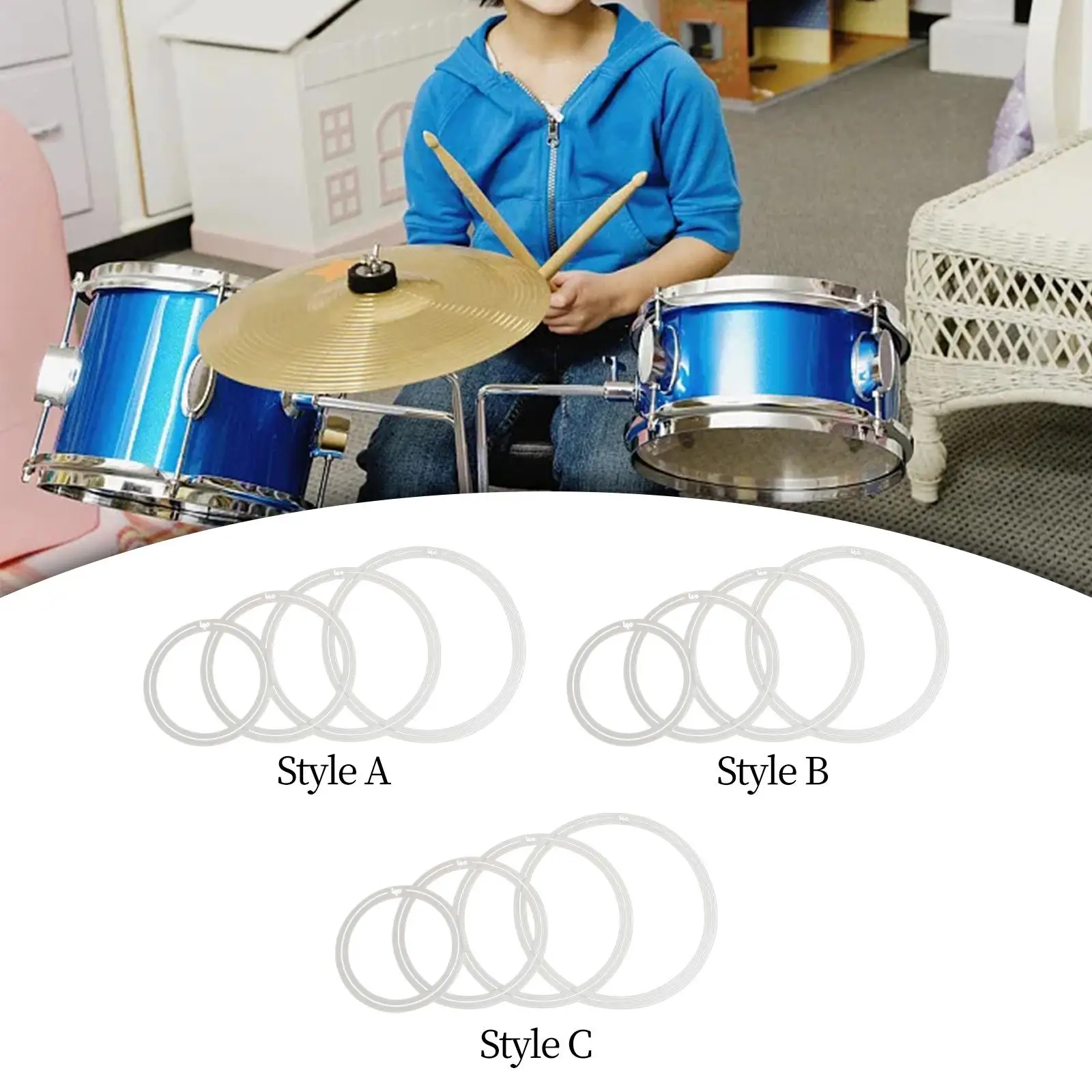 4x Dampening Drum Mute Rings Professional Accessory Practical Drum Parts Drum Mufflers Percussion Accessories Snare Drum Rings