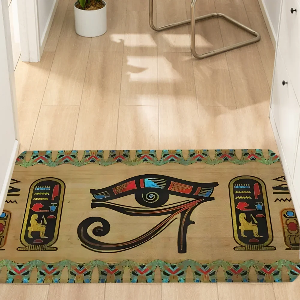 

Hallway Carpet for Bathroom Mats Egyptian Cats And Ankh Cross Things to the Room Decoration Items Doormat Outdoor Rug Mat Custom
