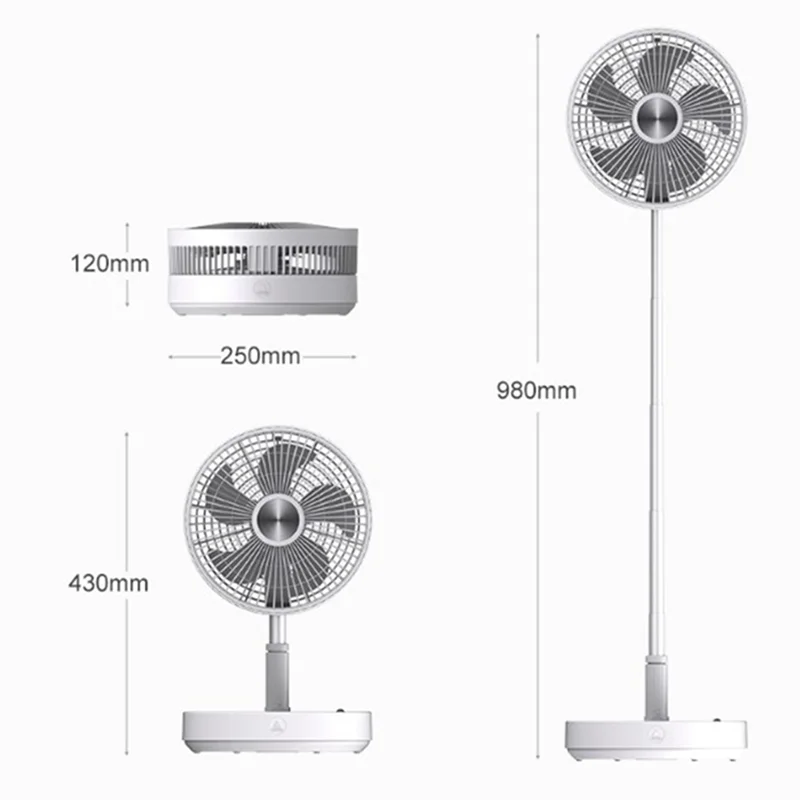 مروحة كهربائية منزلية مريحة، مروحة كهربائية لسطح المكتب USB، مروحة أرضية قابلة للسحب 4 سرعات #5