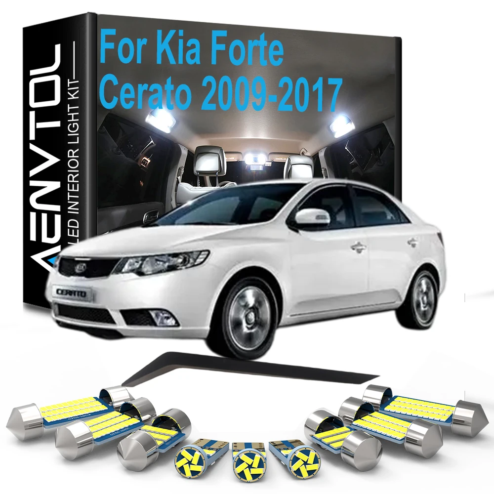 9Pcs LED Bulb Interior Indoor Dome Map Reading Trunk Light Kit For Kia Forte Cerato 2009 2010 2011 2012 2013 2014 2015 2016 2017