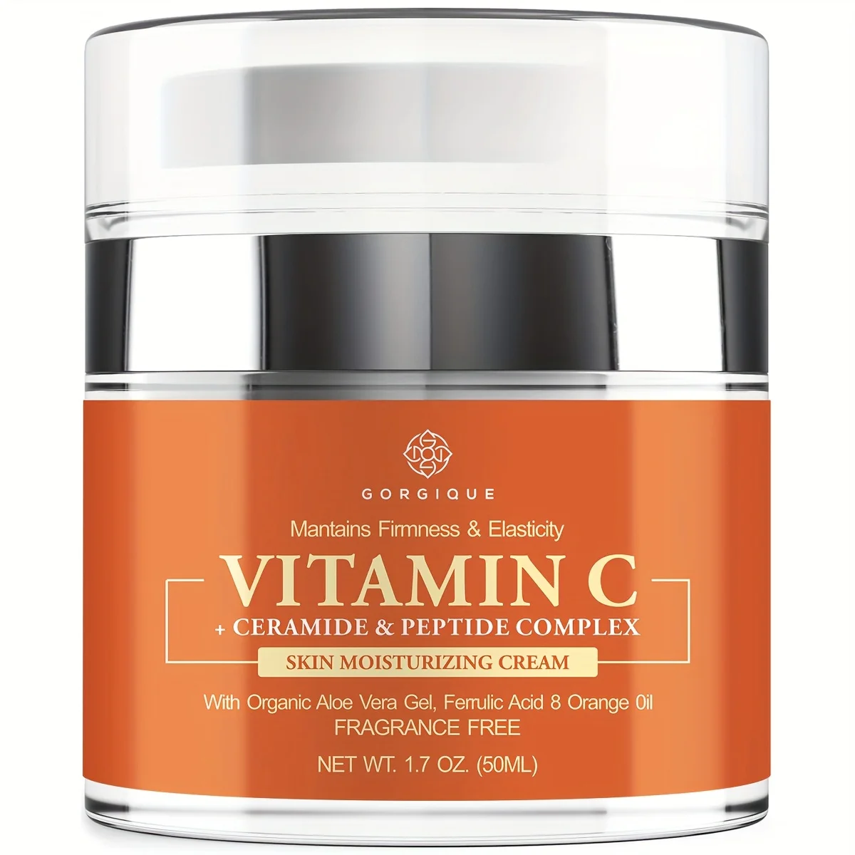 Vitamin C Face Cream with Organic Aloe Vera Gel Ferrulic Acid and Orange Oil