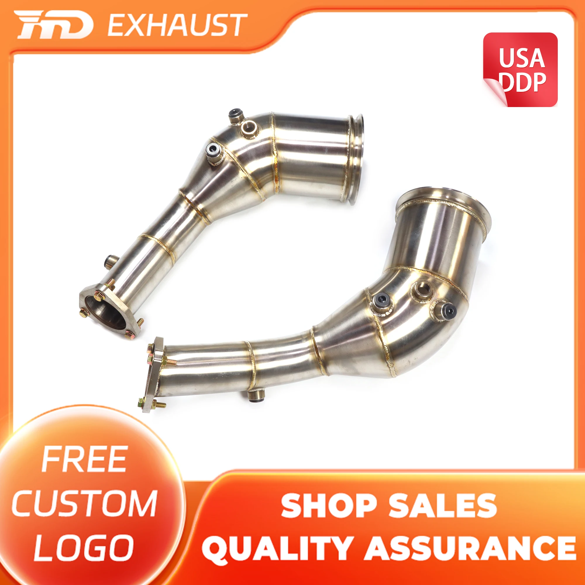 

HMD Hot sale Stainless steel Exhaust Downpipe for Audi RS6 RS7 C8 2019+ Without Heat Shield