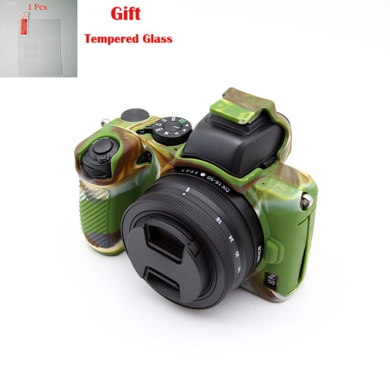 

Protective cover, silicone cover, For Nikon Z50 , anti-wear, anti-knock, + Tempered Glass LCD Protective Film