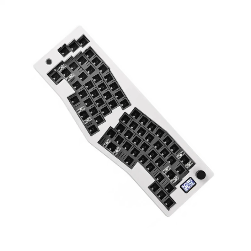 ABM066 RGB Hot Swappable Keyboard 66 Keys 1 Knob Bluetoothcompatible 5.0/2.4GHz/TypeC Cord Mechanical Gaming Keyboard Dropship