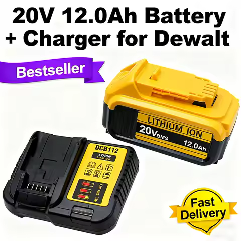 for Dewalt DCB206 Power Tool Replacement Battery，for Dewalt 20V Battery, for dewalt 3AH/6AH/8AH Rechargeable Lithium-Ion Battery