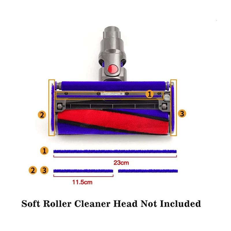 Soft Plush Strips For Dyson V6 V7 V8 V10 V11 Vacuum Cleaner Soft Roller Head Replacement Accessories Parts (9Pcs)