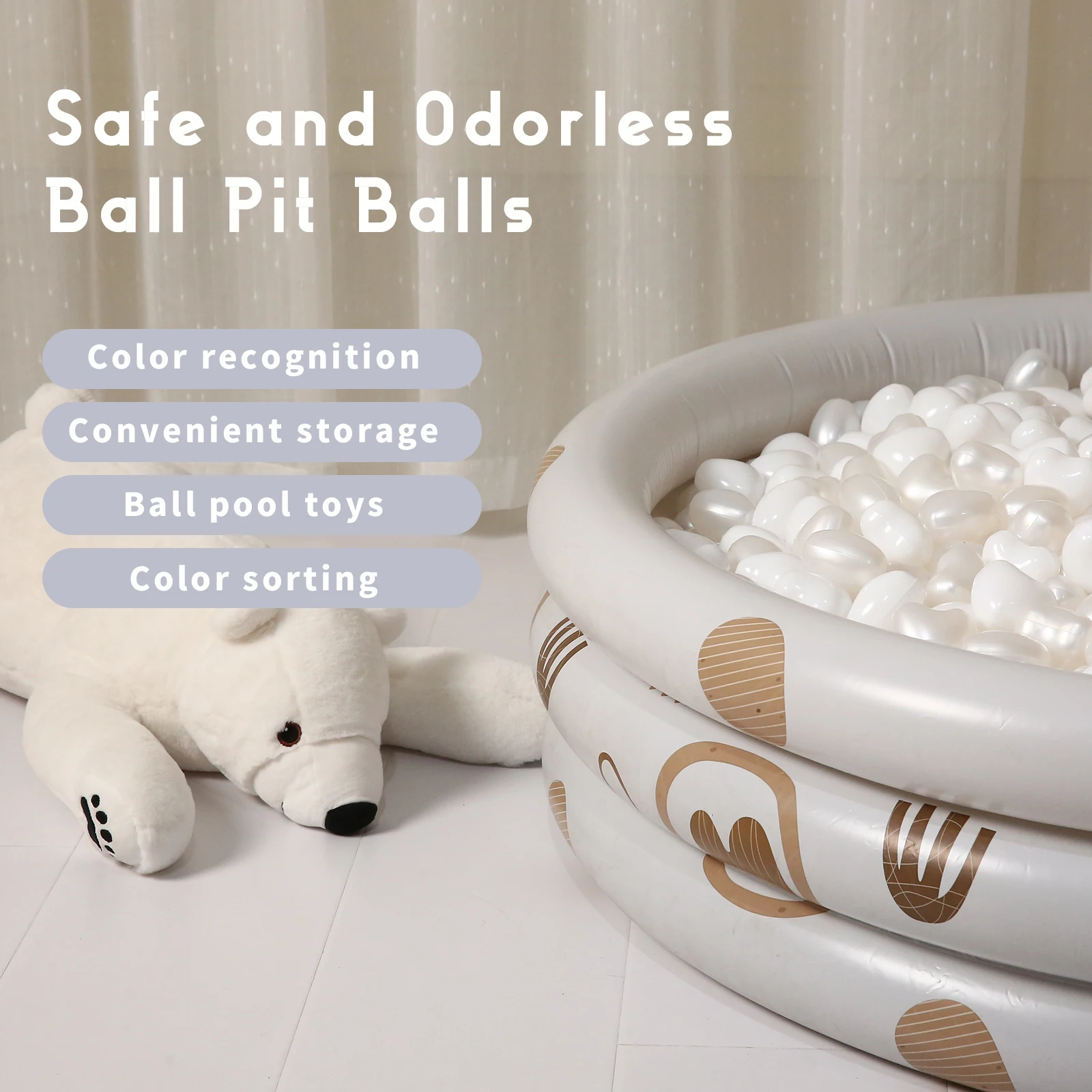 5.5 سنتيمتر 50/100 قطعة صديقة للبيئة الكرة حفرة كرات ملونة شكل قلب مع صافي حقيبة للأطفال بركة المياه الخيام في الهواء الطلق اللعب #3