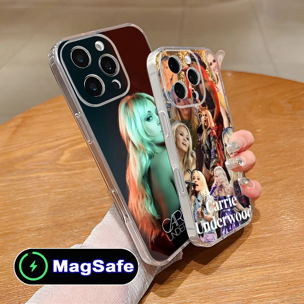 

Чехол для мобильного телефона Carrie Underwood для iPhone 17, 16, 15, 14, 13, 12, 11 Air Pro Max Plus Mini Magsafe, прозрачный цветной чехол для смартфона