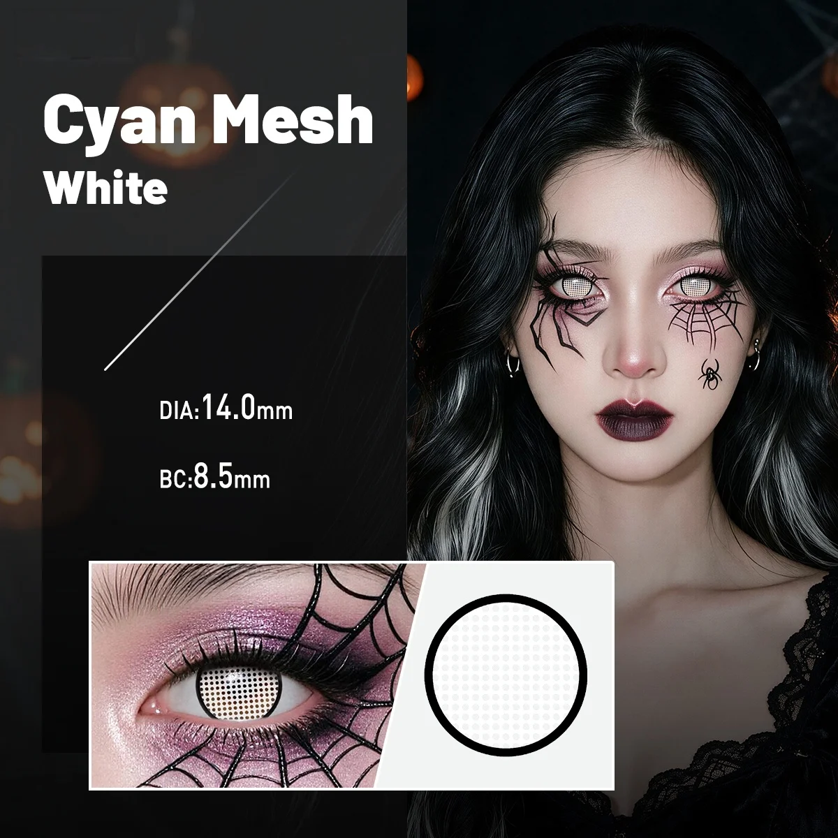 Visuashow Blockfarbige Kontaktlinsen 1 Paar Kleine Pupillen-Farblinsen für den jährlichen Gebrauch Kosmetische Linsen für Studenten-Cosplay Augen-Make-up – Detail 2