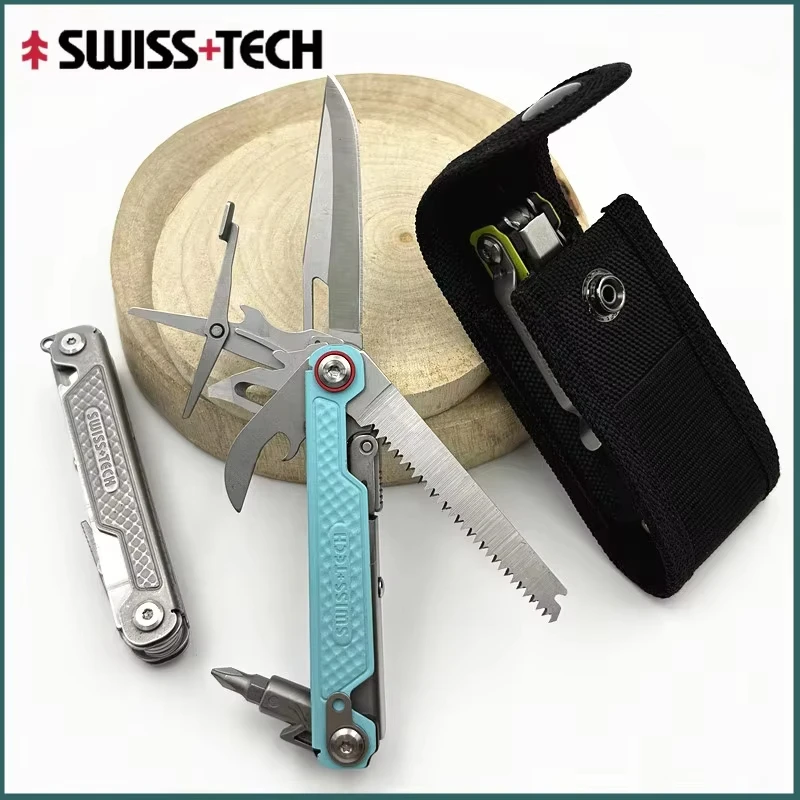

SWISS TECH 11 в 1, мини-многофункциональный инструмент EDC, многофункциональные инструменты для выживания на природе, кемпинга и выживания с ножницами, отвертка, подарки для мужчин