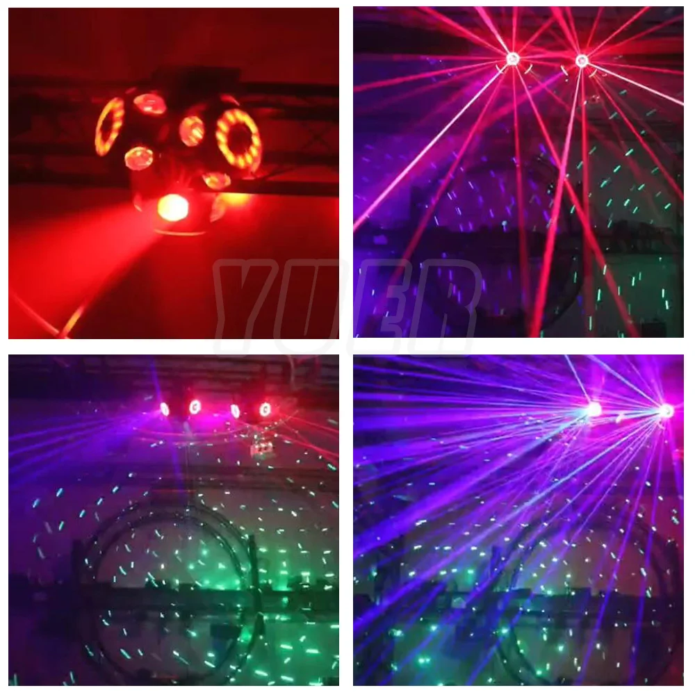 New 3 Arms LED 12x10w RGBW Beam RGB Laser Aperture Light Moving Head House Party KTV Stage Lighting DMX Nightclub Dj Disco Lamp