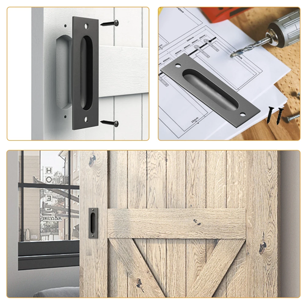 

Stainless Steel Hidden Door Handles 201 Cabinet Furniture Grips Recessed Concealed Barn Door Hardware