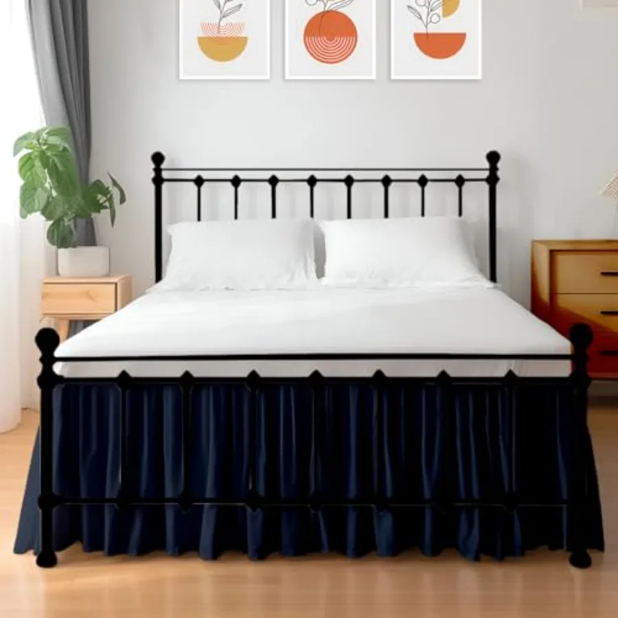 

Ruffled Bed Skirt with Split Corners, Gathered Style, 100% Microfiber, 21-Inch Drop, Dust Ruffle Bedskirt with Platform, Full