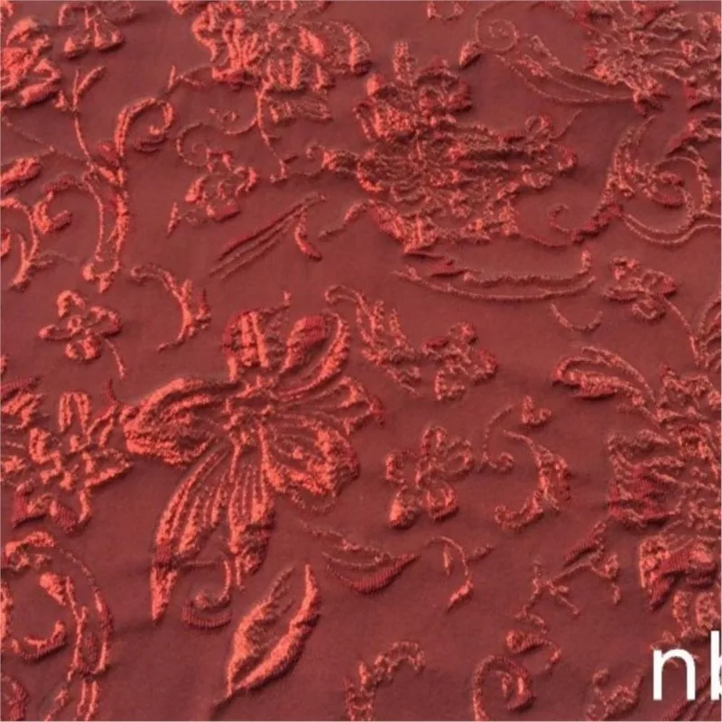 Golden thread embossed flower jacquard fabric style festive wedding dress for mom's clothing shoes and bags