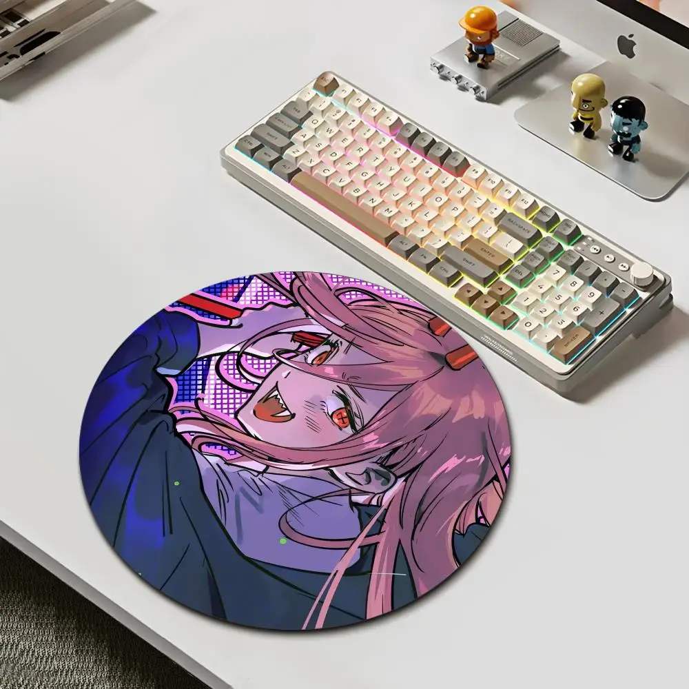Anime Chainsaw Man Gaming Round XS Small Mousepad For PC Gamer Desktop Decoration Office 220x220mm Mouse Mat Deskmat Rug