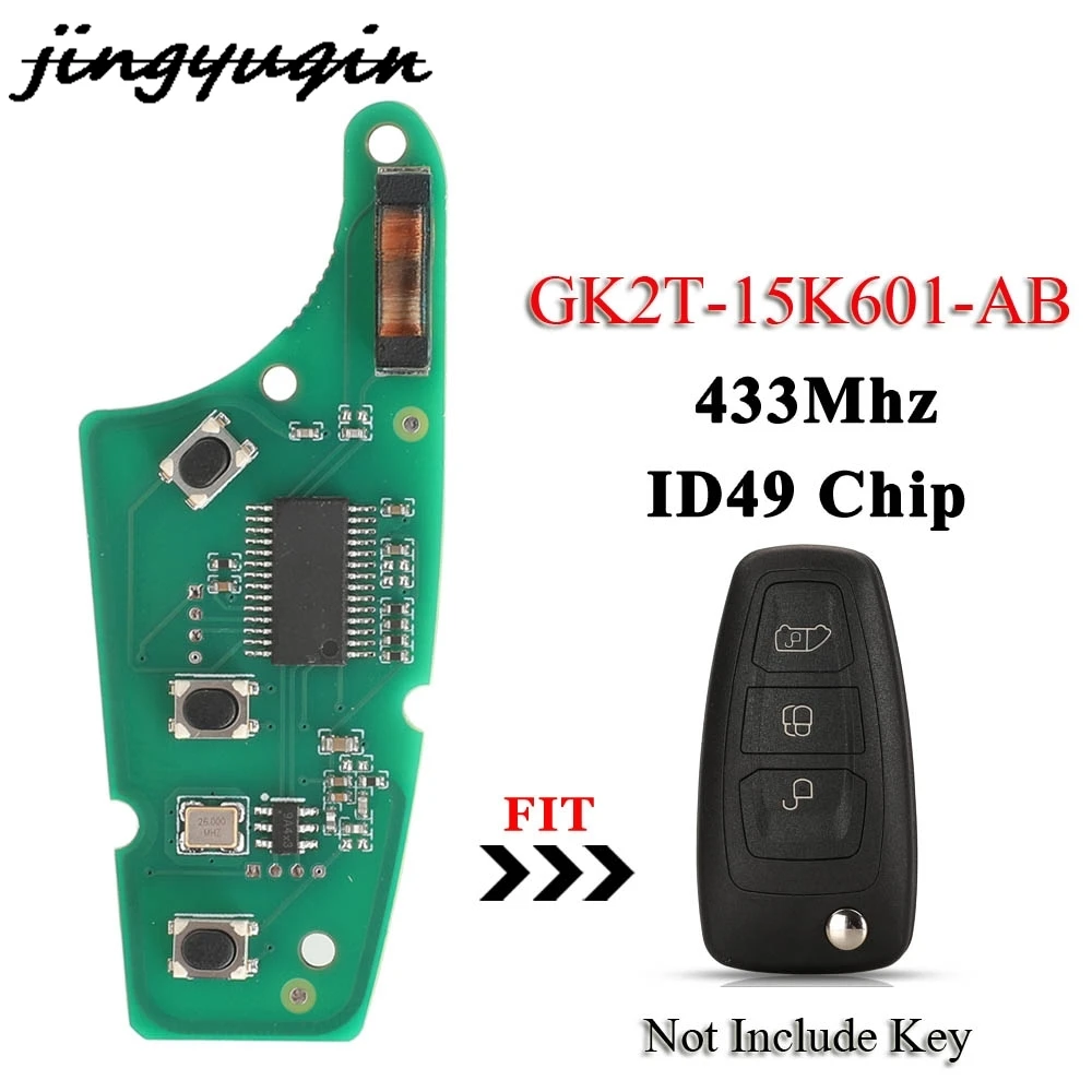 

JYQ Автомобильный пульт дистанционного ключа GK2T-15K601-AA GK2T-15K601-AB 434 МГц ID49 для Ford Transit Tourneo 2016-2020 Автоматический брелок управления