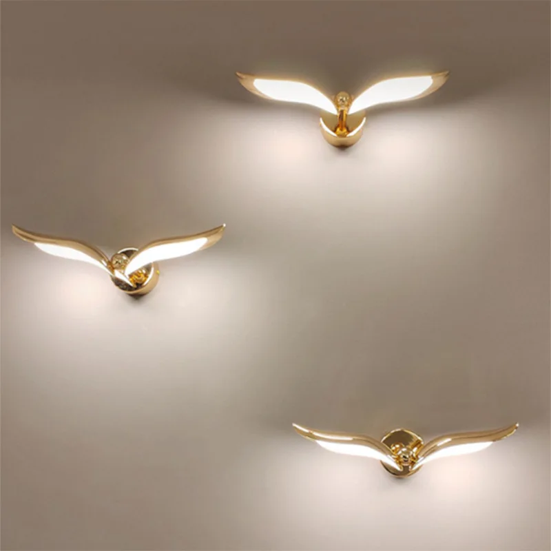 Nordic Seagull Led Wall Lamp Bathroom Mirror Light Indoor Lighting For Bedroom Decor Mirrors Vanity Bedside Sconce AC90-260V