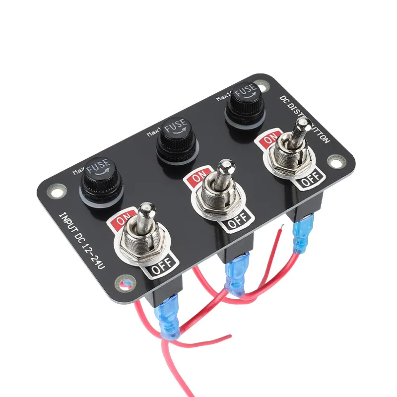 3 Gang/6 Gang Toggle Switch Panel 12V/24V On/Off Rocker Toggle Switch with 10A Fuse Racing Cars RV Camper Marine Boat Yacht