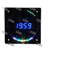 Diy Electronic Clock Kit RGB Colorful LED Green Digital Tube Temperature Remote Control Music Spectrum 12/24H with Shell