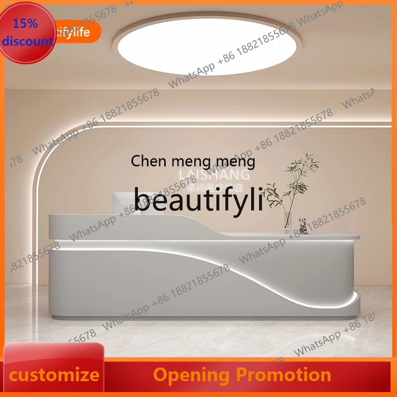 

cn8617 ss Beauty Salon Cashier Clothing Store Bar Table Training Class Company Front Desk Reception Desk Table