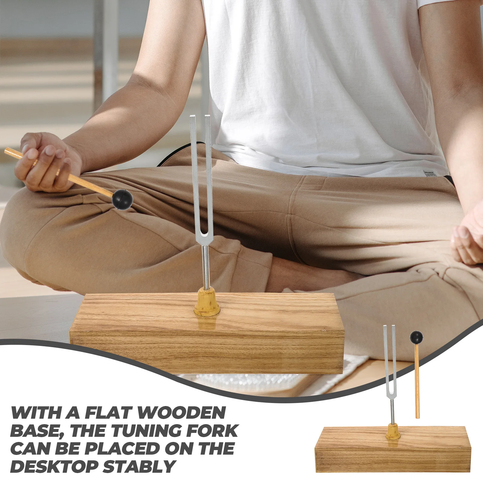 

Resonance Tuning Fork Musical Instruments Metal forks for Education Physics Experiments Wood Base Acoustic Study Practical Test