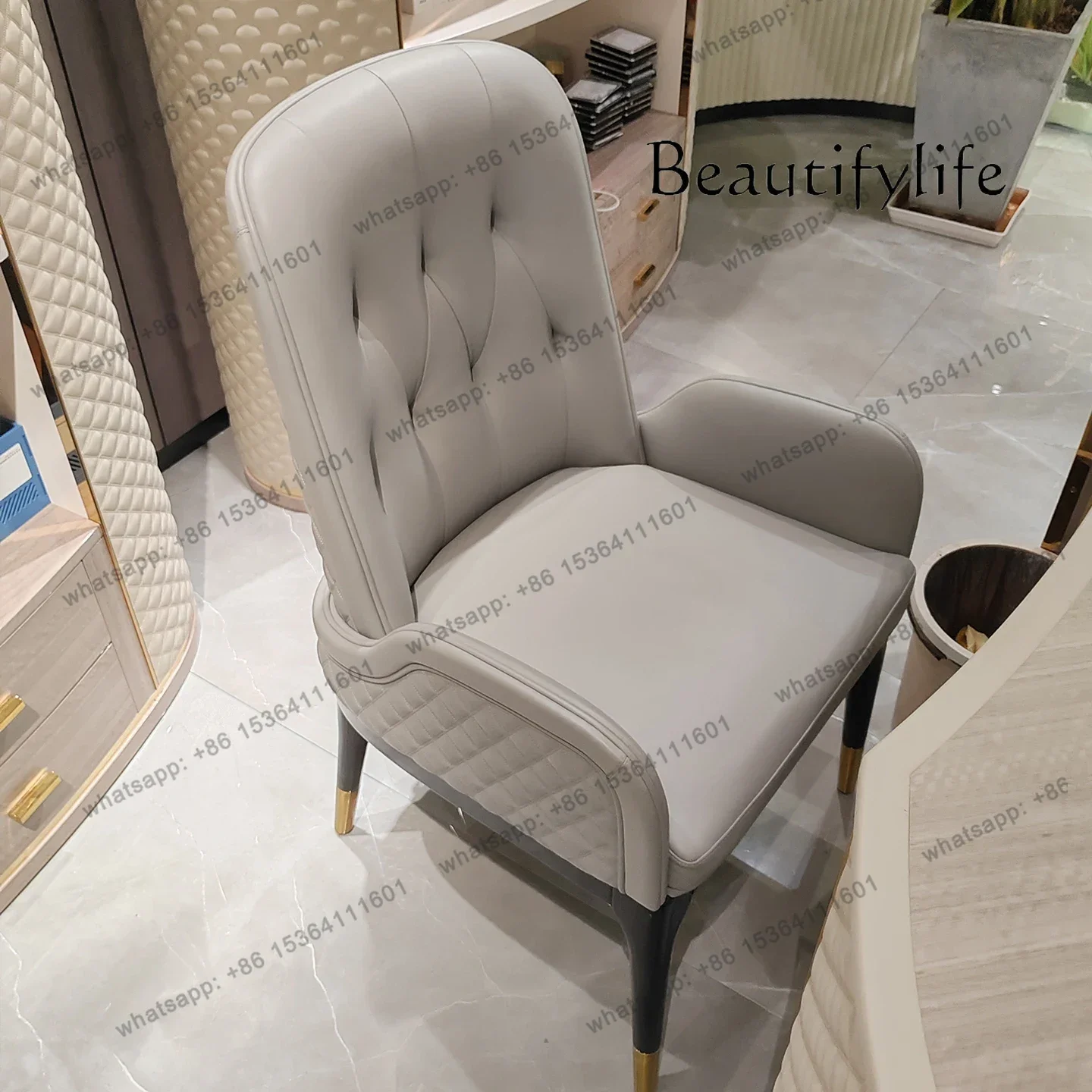 مكتب إيطالي فاخر خفيف فاخر نموذج غرفة مكتب موضة تصميم أثاث طاولة الكتابة الإبداعية #4