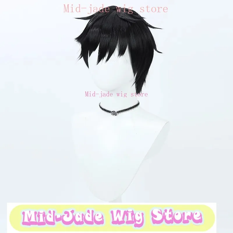 Mid-jade Wig Anime Game Costume Prop Synthetic Wig Heat-Resistant Fiber Valorant Jett Cos Anime Female Cosplay Halloween Wig