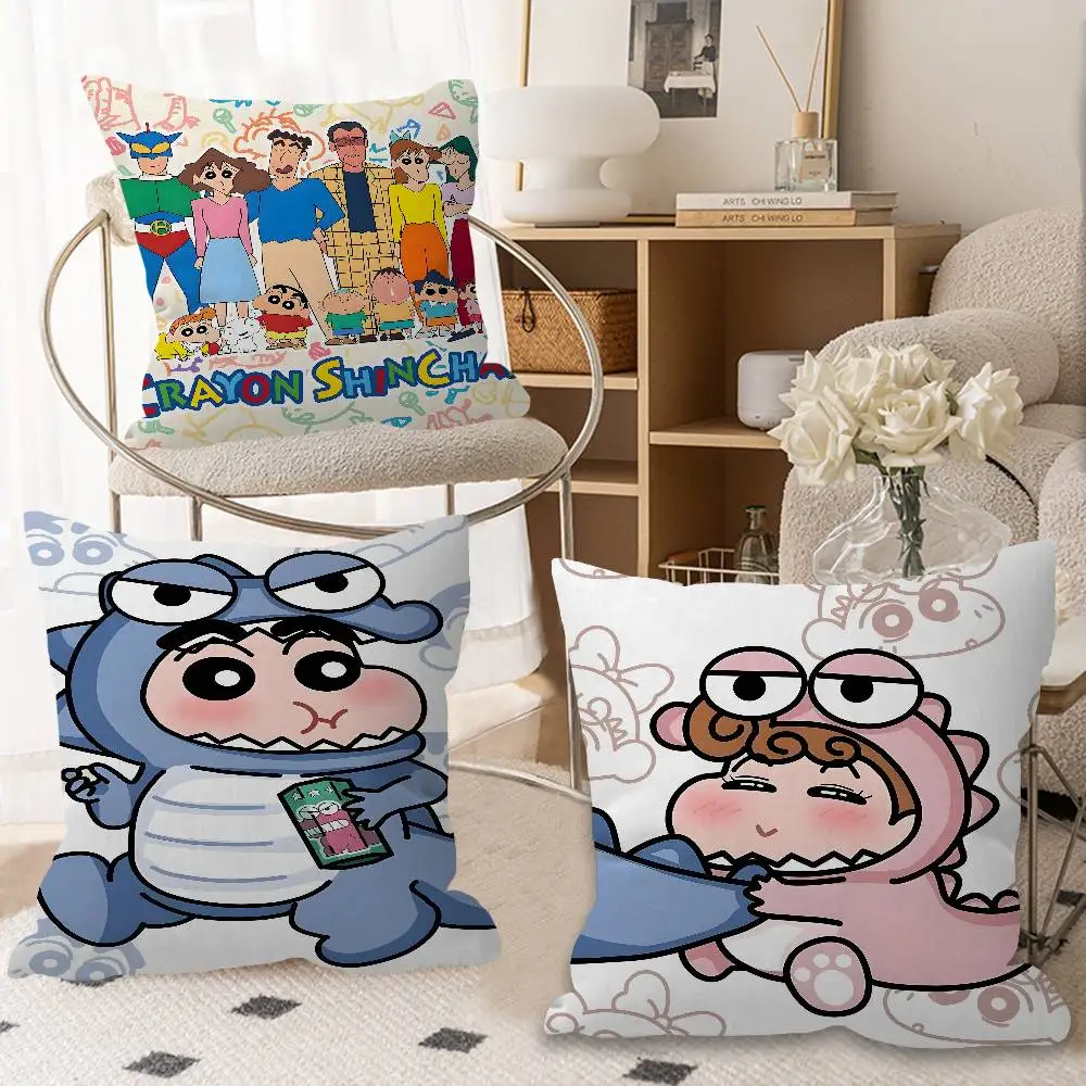 Cute Crayon Shin-chan Cartoon Pillowcases Fun and Adorable Designs! Sofa cushion cover, room decoration, gift