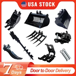 8pcs Mini Excavator Attachments Bundle 25mm Pins for Komatsu PC09-1, HITACHI EX08, AGT, MMS and other Chinese Mini Excavators