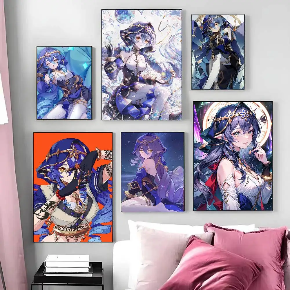 Layla Anime Game Genshin Impact Art Sticky Wall Waterproof Home Living Room Bedroom Bar Aesthetic Decoration