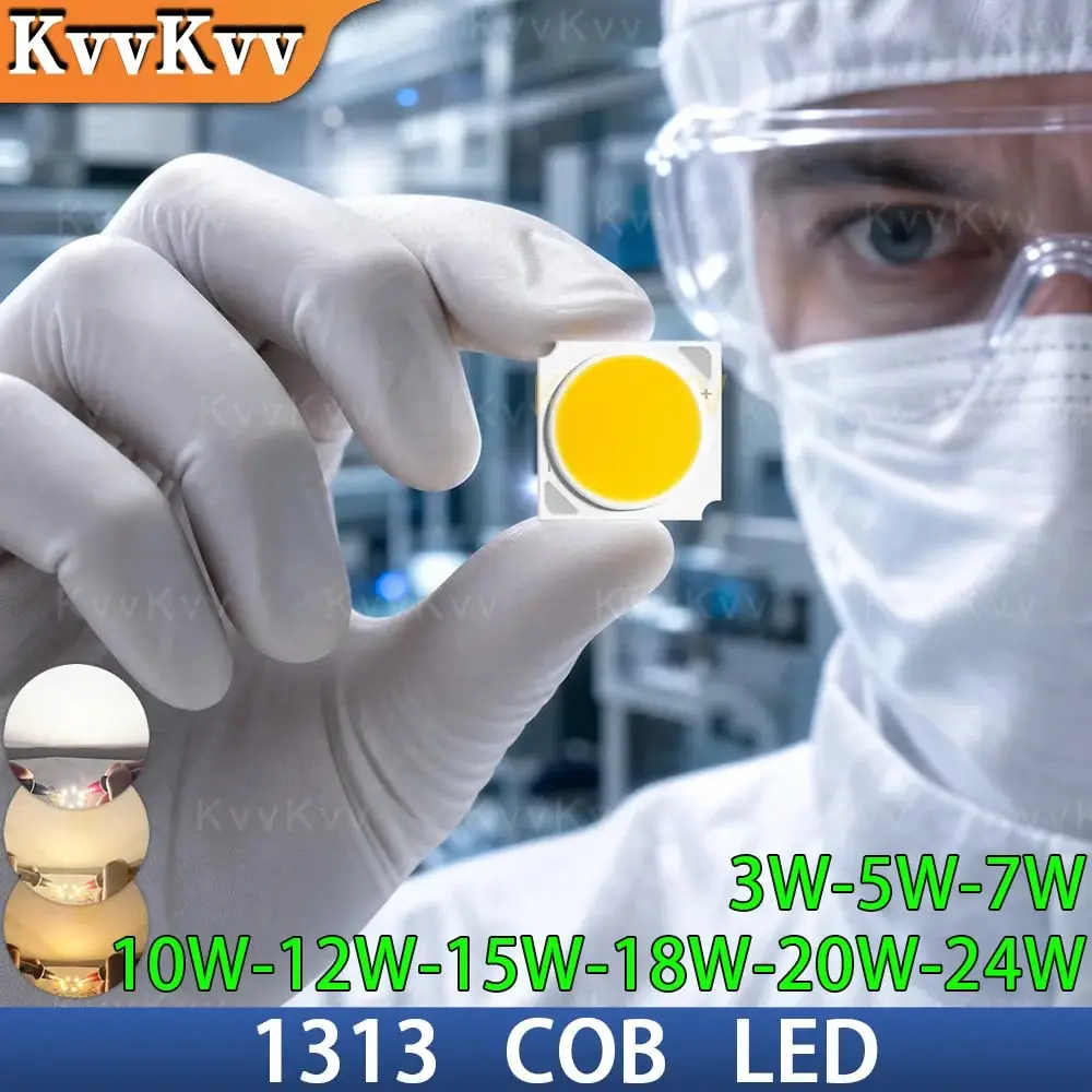 10PCS 1313 COB LED Chips 3W30W Range 300mA High-Power Diodes for Spotlights Table Lamps Tube Lights DIY Lighting Projects