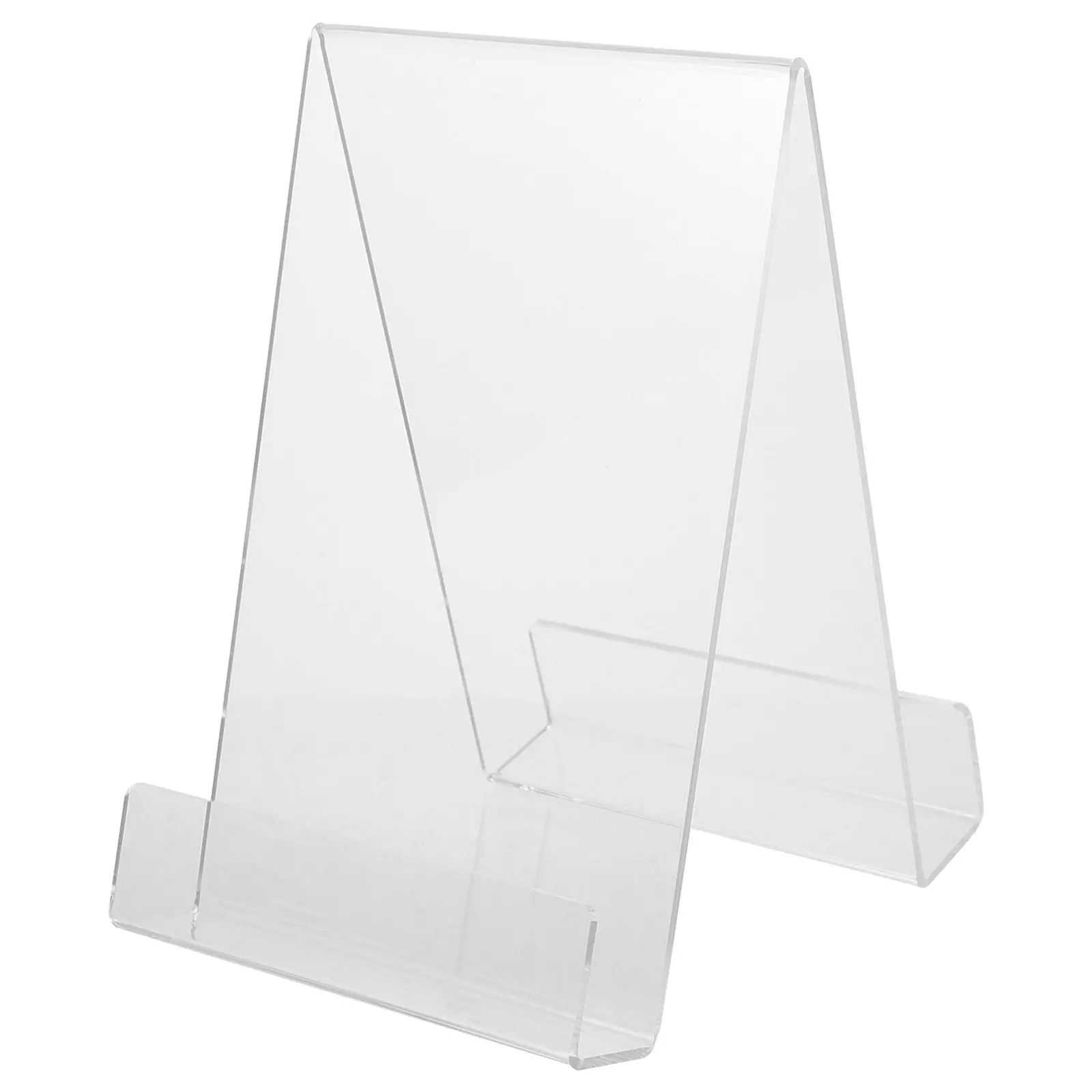 Premium Acrylic Book Display Stand Phone Holder Desktop Organizer Clear Modern Rack for School Office Home Multi Purpose Storage