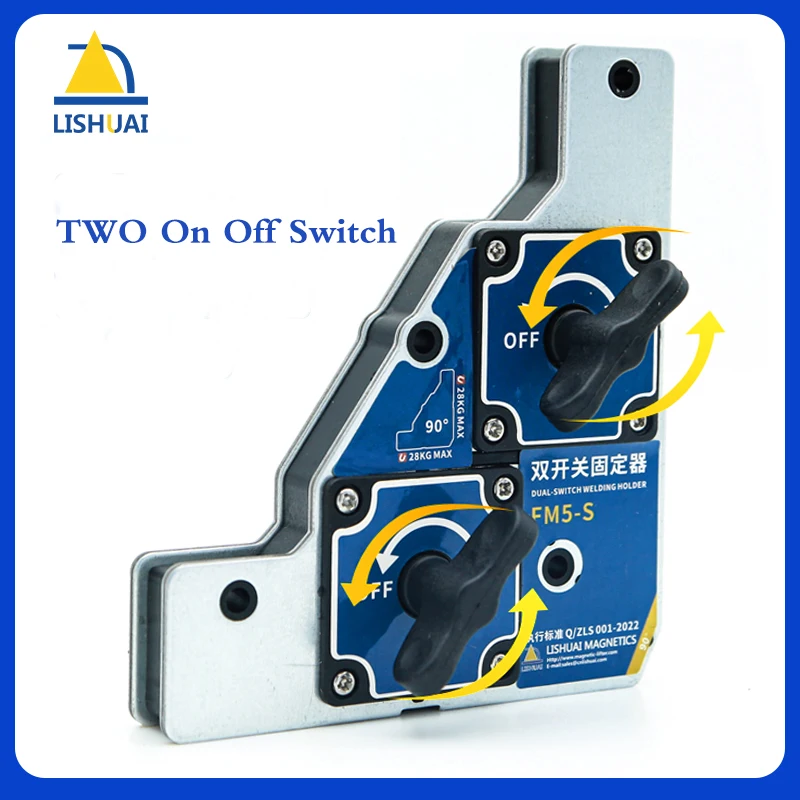 Lishuai New Double Switch Magnetic Holder/ Strong On Off Welding Magnet for Clamping and Fabrication