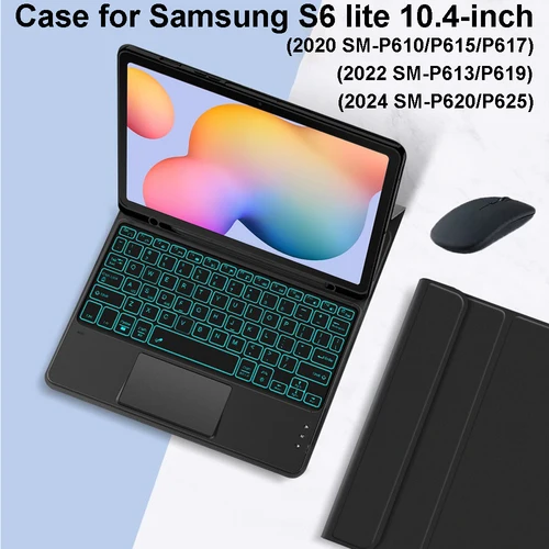 Funda para Samsung Galaxy Tab S6 lite de 10,4 pulgadas, funda de teclado desmontable para Samsung Tab S6 lite de 10,4 pulgadas 2020/2022/2024