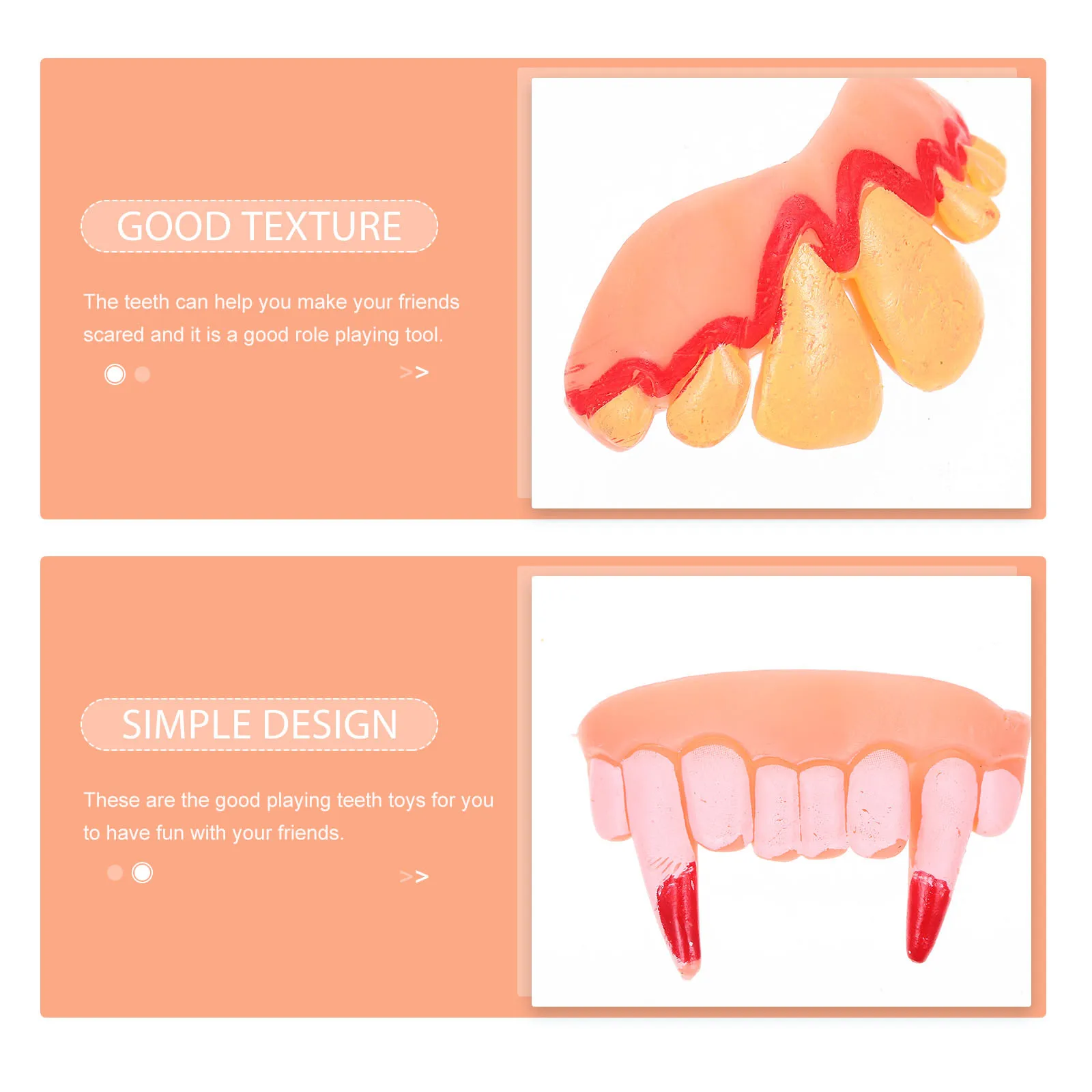 Fausses dents pour Halloween, 12 pièces, accessoires de Costume de Zombie horrible, robe de soirée effrayante, fournitures de Cosplay