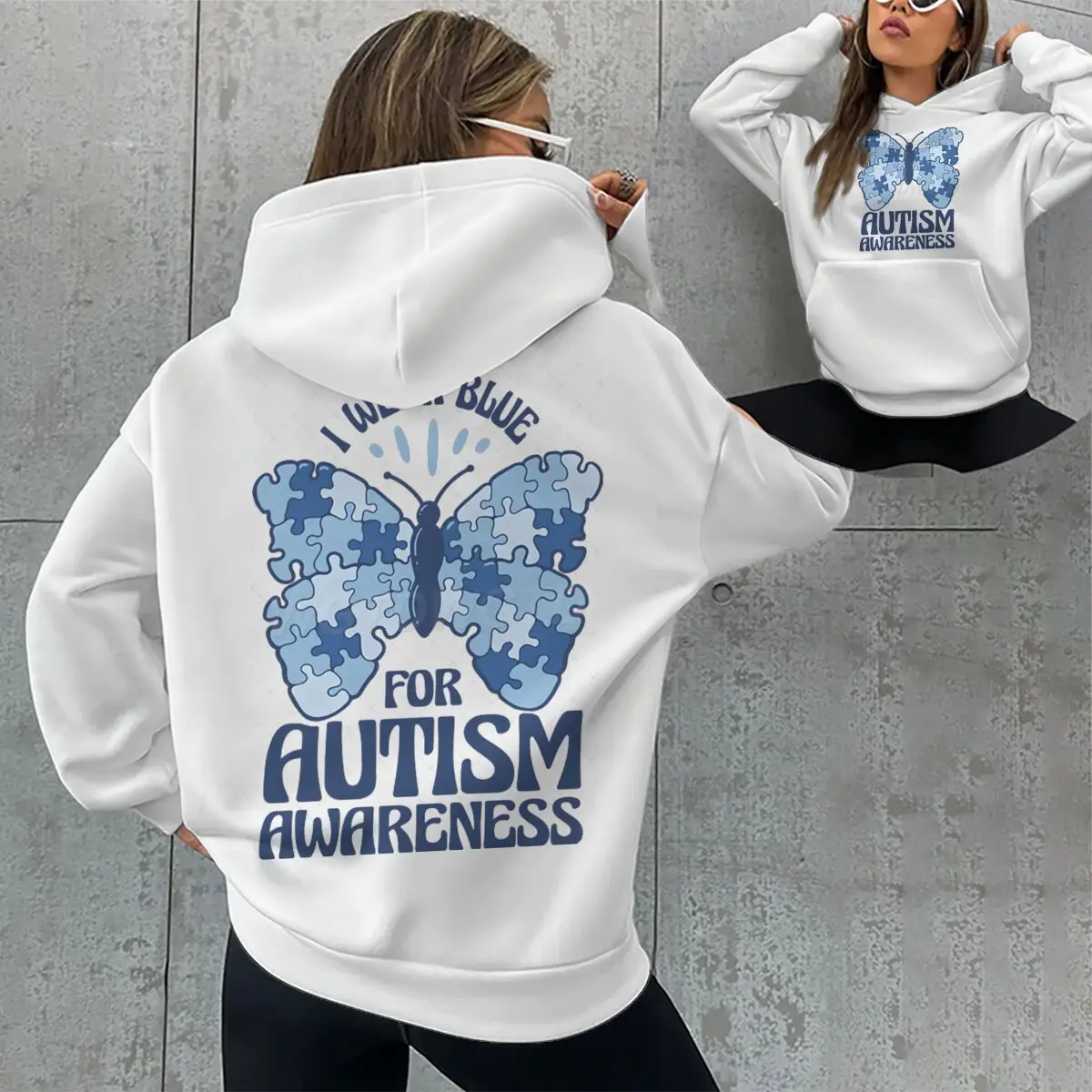 

Autism Awareness Vintage Butterfly Hoodies Women Men Fashion Celebrate Minds Of All Kinds Streetwear Neurodiversity Unisex Hoody