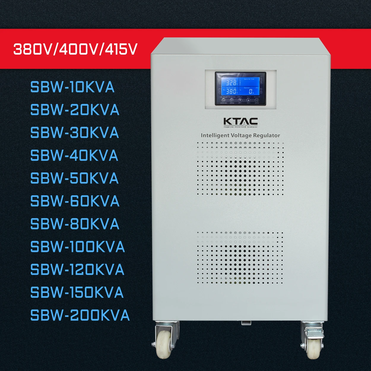 10kw 20kw 30kw 50kw 100KW Single Phase Three Phase 220V 380V Servo Motor Automatic Voltage Regulator Stabilizer for Factory