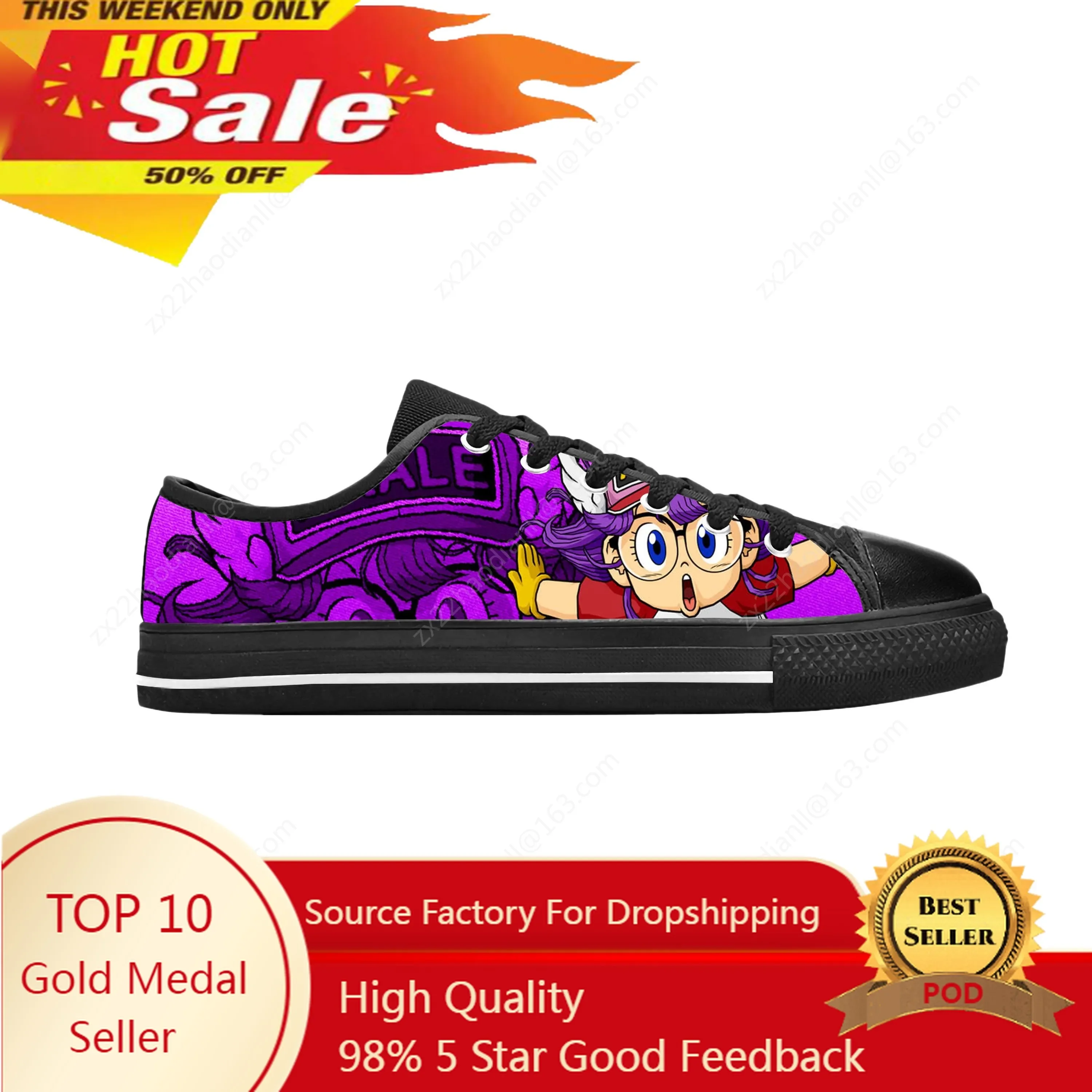 

Japanese Anime Manga Cartoon Comic Dr. Slump Arale Casual Cloth Shoes Low Top Comfortable Breathable 3D Print Men Women Sneakers
